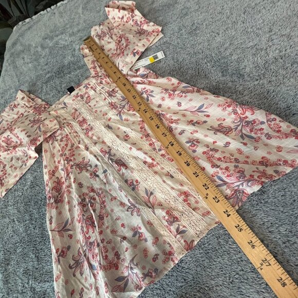 Zac Rachel Milkmaid Top Medium Floral Square Neck Lace Boho Coquette NWT 18691 - Picture 5 of 9